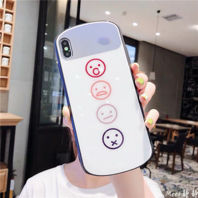 Ốp lưng iphone đôi tráng gương hình biểu cảm điện thoại 7 8 plus x xs xr 11 pro max se2