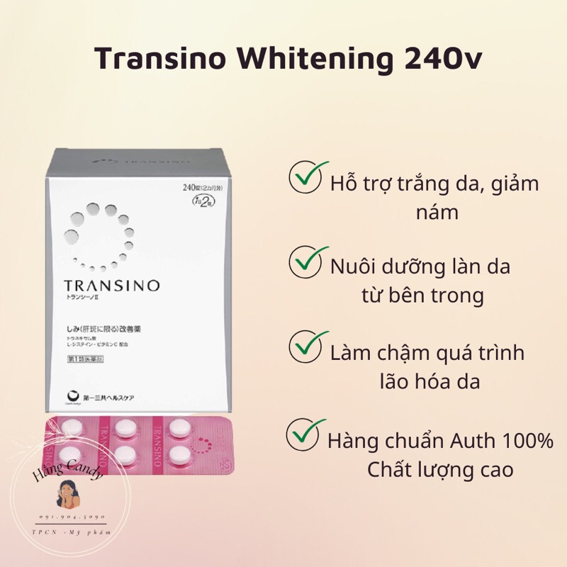 (Hàng chuẩn Auth) - Viên uống trắng da Transino White C Clear Nhật 240 viên - Trắng Da, Giảm Nám, Tàn Nhang