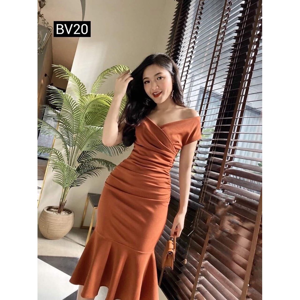 [SIÊU SALE] VÁY ÔM BODY NHÚN SƯỜN ĐUÔI CÁ THỜI TRANG THIẾT KẾ ARAVA NS65 | BigBuy360 - bigbuy360.vn