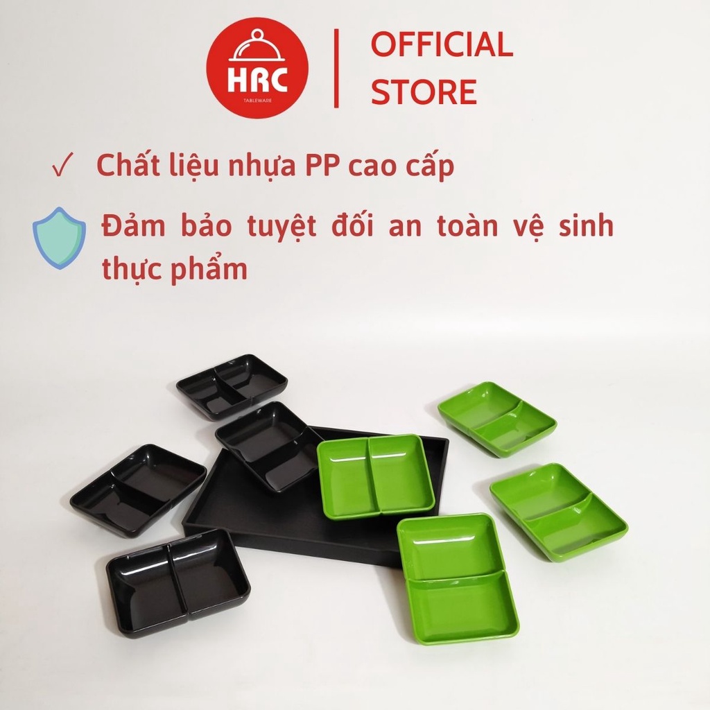 Đĩa nhựa đựng gia vị 2 ngăn  Đĩa chấm Song Long 2701