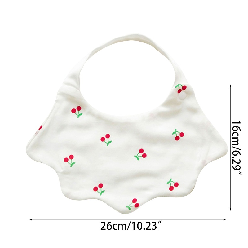 Yếm Ăn Bằng Cotton In Hoa Hoạt Hình Dành Cho Trẻ Sơ Sinh