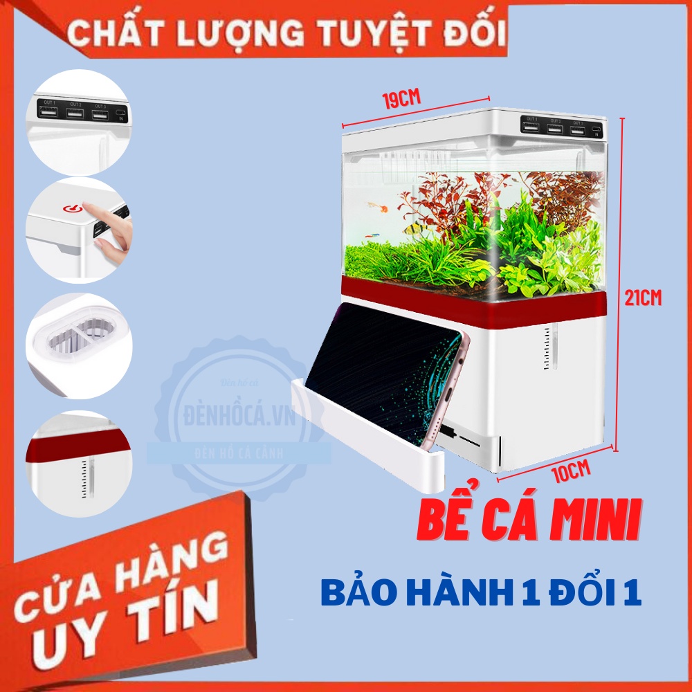 Bể cá mini FISH TANK để bàn làm việc đa chức năng