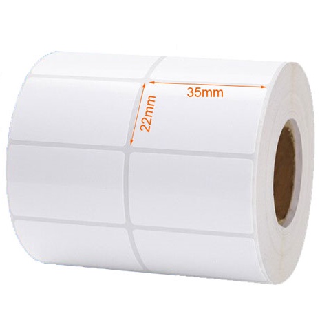 Decal in nhiệt, Giấy in tem mã vạch 2 tem 35x 22 mm - 1 Cuộn 30m Tương đương 2400 tem
