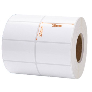 Giấy decal nhiệt in mã vạch 2 tem cỡ 35x22mm - cuộn dài 25 mét - ngang 2 tem