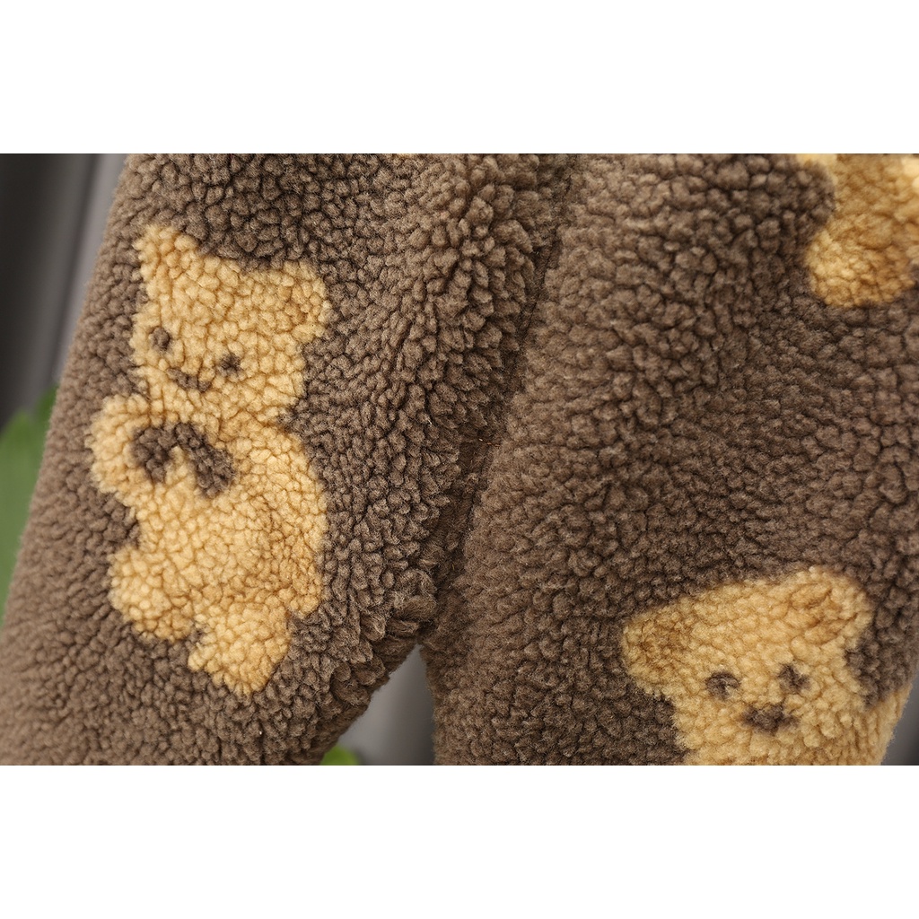 Bộ nỉ lông cừu lót bông siêu ấm áp cho bé trai và bé gái