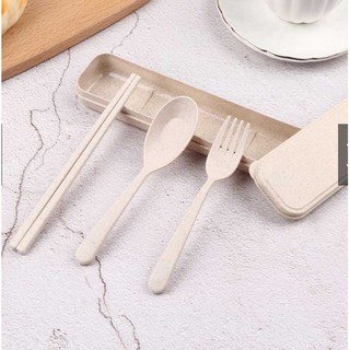 Bộ thìa đũa lúa mạch có hộp đựng
