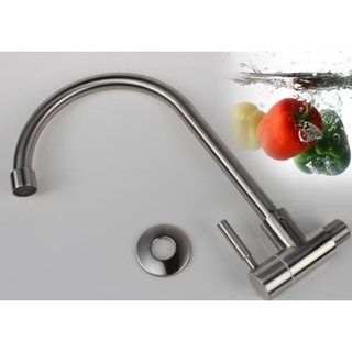 Vòi rửa bát cắm tường lạnh Inox 304 cao cấp