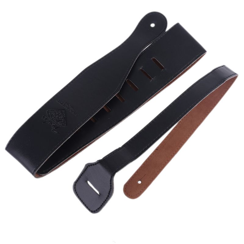 Dây Đeo Bằng Da PU Mềm Dày Có Thể Điều Chỉnh Cho Đàn Guitar Điện/Guitar Bass Màu Đen