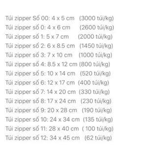 100g Túi zip tự chọn các size