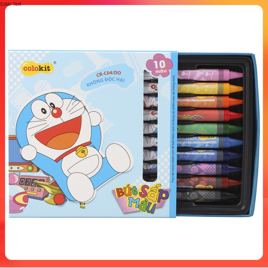 Bút Sáp màu Thiên Long Doraemon CR-C04/DO- 10 màu cam kết hàng công ty