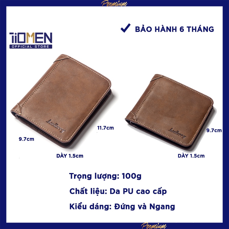 Ví nam da nhiều ngăn nhỏ gọn cao cấp, bóp nam mini cao cấp da PU xịn dáng đứng và ngang - D9150