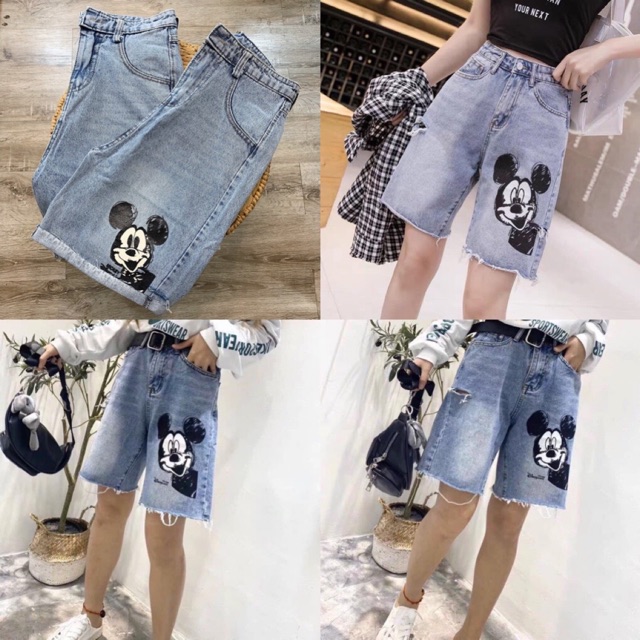 [HÀNG CAO CẤP] Quần jeans ngố Mickey Qc