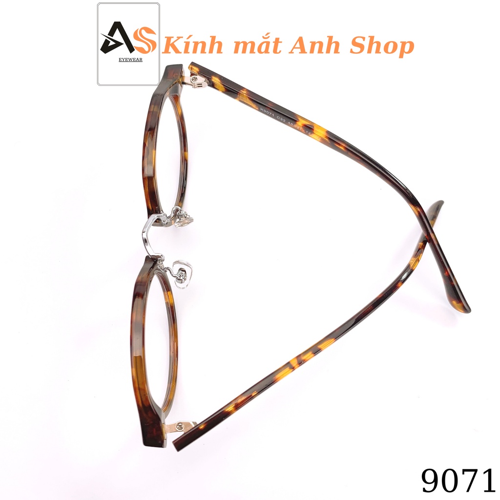 Gọng kính tròn chất liệu nhựa lõi kim loại chắc chắn 9071