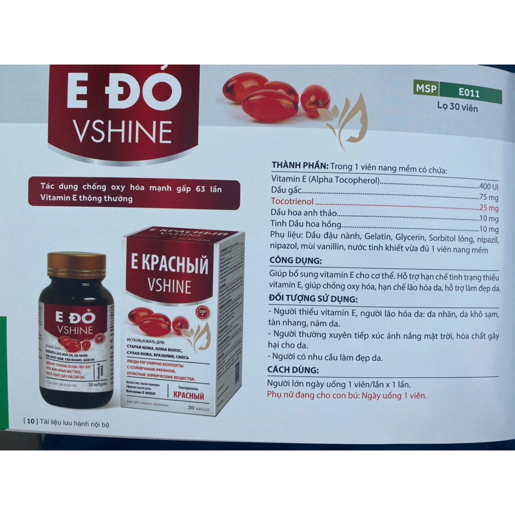 Viên uống vitamin E đỏ Vshine | BigBuy360 - bigbuy360.vn