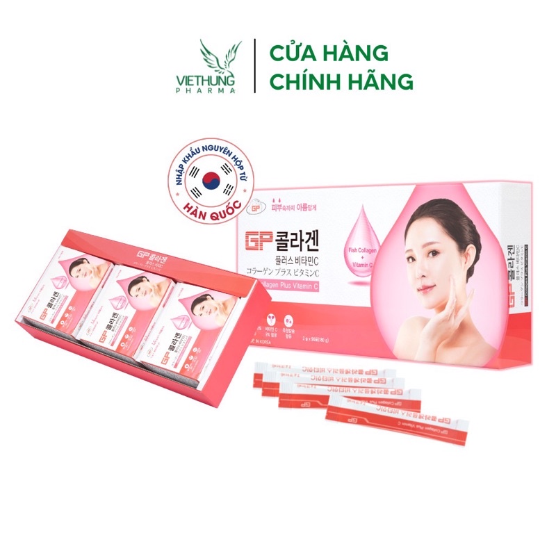 Bột Uống Collagen Hàn Quốc Vitamin C Trẻ hoá làn da ,Trắng sáng , xoá mờ nám , đều màu da GP Plus ( Chính Hãng )