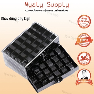Khay Đựng Phụ Kiện Nail Trang Sức Đá Charm Mica 5 Tầng 120 ô