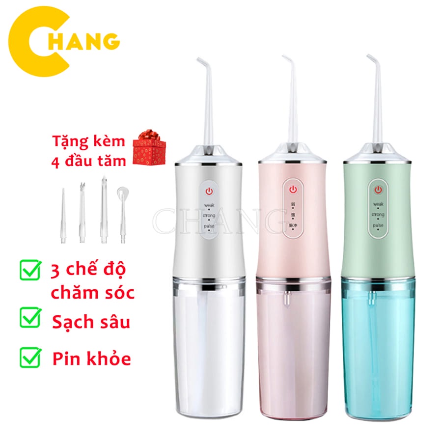 Tăm Nước, Máy Tăm Nước Vệ Sinh Làm Sạch Kẽ Răng Miệng Công Nghệ Châu Âu 3 Chế Độ Xịt Chuẩn Nha Khoa