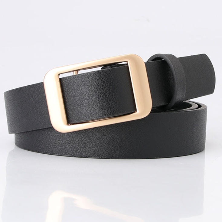 Thắt Lưng Nữ Bản Nhỏ Trẻ Trung Mặt Khóa Kim Loại Hình Chữ Nhật Chất Liệu Da PU TL018 ShopMaySG For Đầm, Jeans, Quần Âu