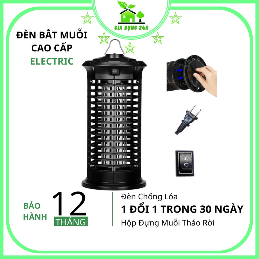 Đèn Bắt Muỗi CHUỒN CHUỒN Đèn Diệt Muỗi Máy Bẫy Muỗi Cao Cấp ELECTRIC 4W kiêm đèn ngủ chống lóa mắt Bảo Hành 12 Tháng