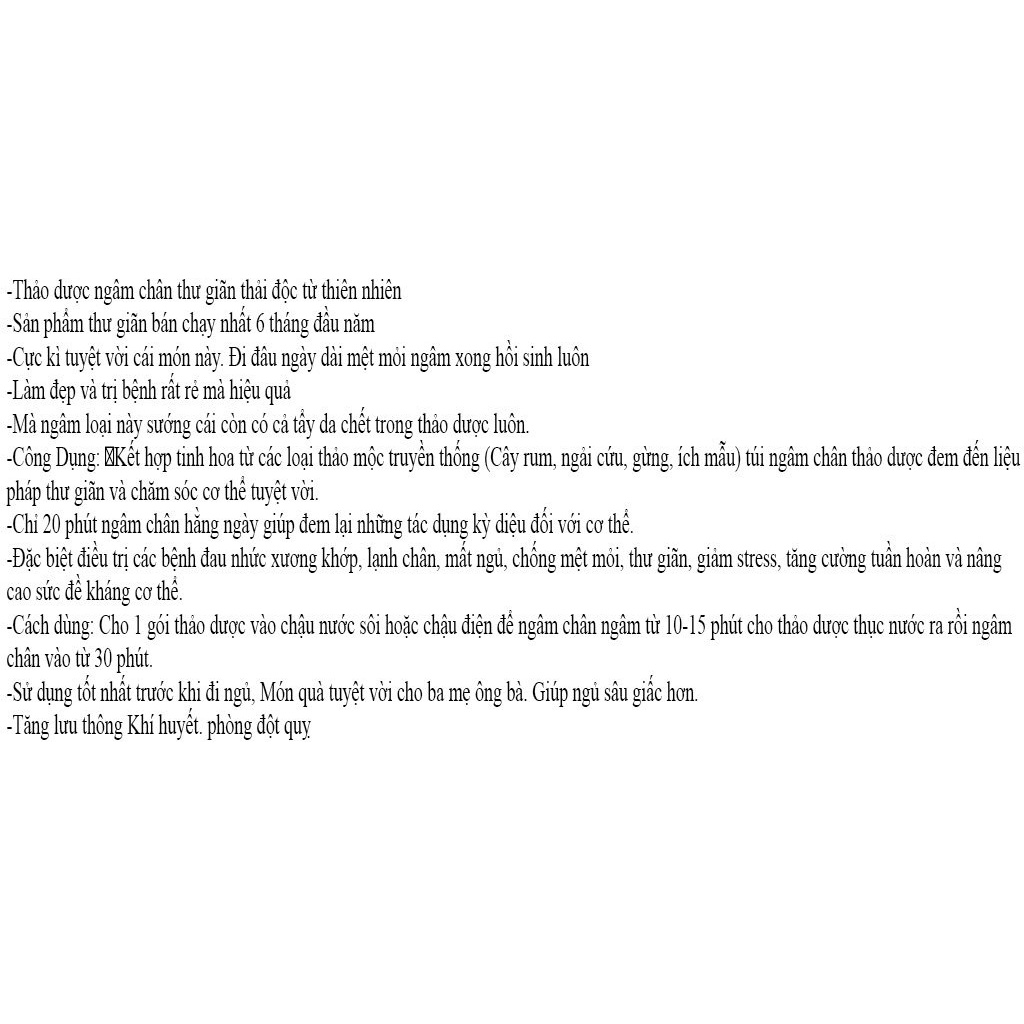 Thảo mộc ngâm chân thảo mộc xông ngâm tắm dùng để ngâm chân hỗ trợ chống mất ngủ, khí huýet lưu thông