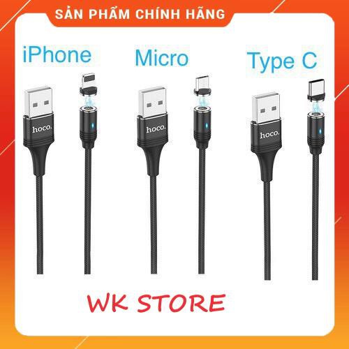 Cáp sạc nam châm HOCO U76 (Micro, Lightning, Type C),BH 1 năm