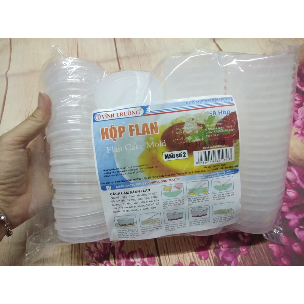 BỘ 50 KHUÔN RAU CÂU  BÁNH FLAN 6.3CM KÈM NẮP ĐẬY - MẪU SỐ 2