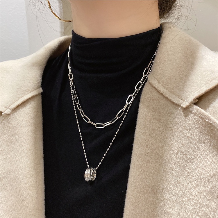 Vòng cổ dây chuyền bạc nữ ngọc trai choker mặt dây chuyền trái tim bướm phụ kiện trang sức
