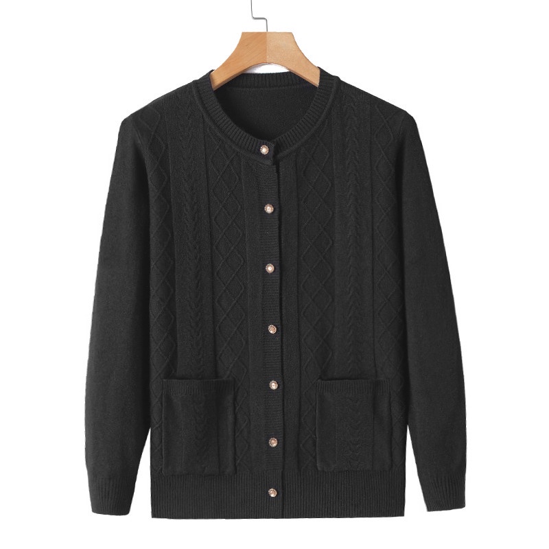 Áo len cổ tròn trung niên cài cúc trơn Quảng Châu (BST Thu 2021) | BigBuy360 - bigbuy360.vn