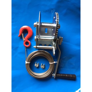 Tời quay tay 800 LBS cao cấp chịu tải 360kg, Tặng 15m cáp phi 4 mạ, 1 móc cẩu, 2 khóa cáp