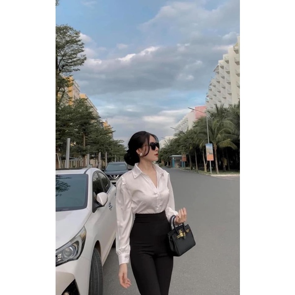 Quần Vải Nữ Ống Loe Cạp Cao Chất Tuyết Mưa Dáng Dài Siêu Tôn Dáng Phong Cách Hàn Quốc Cực Đẹp