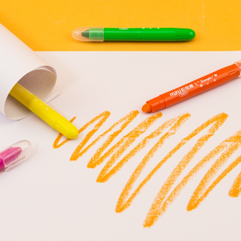 Bút sáp màu nước GuangBo 12-24-36 màu H02400-01-02 tặng kèm cọ vẽ - dùng được thành màu nước độc đáo