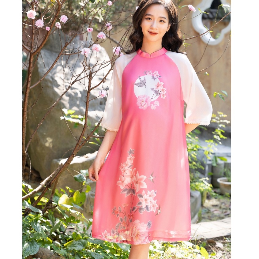 MEDYLA - Váy bầu thiết kế cách tân 2 lớp tơ lót lụa cao cấp cho mẹ bầu diện tết - VS925