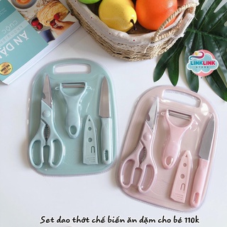 Set dao thớt chế biến ăn dặm cho bé (hàng cao cấp)