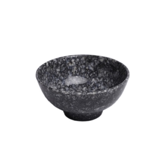Combo 10 Chén cơm nhựa Melamine cao cấp kiểu vân đá đen (CO11VD)
