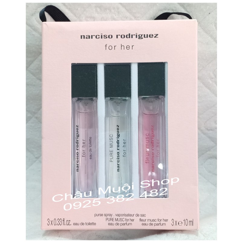 🌹Sét 3 Chai Nước Hoa Mini Narciso Rodriguez For Her (3x10ml) -Trẻ Trung Năng Động Nữ Tính🌹