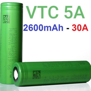 Pin SONY VTC 5A xả đỉnh 30A, dung lượng 2600mah VTC5A mới 100%