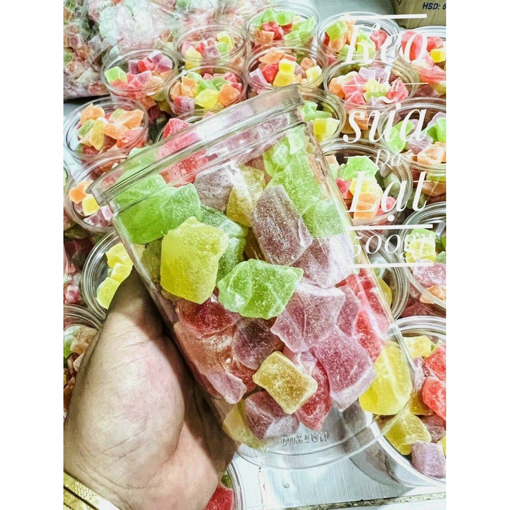 Kẹo dẻo sữa dâu Đà Lạt Lon 500gr - TỪ ĐƠN 50K,  Hàng ngon nhà làm