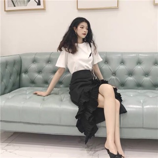 Set áo thun chân váy đuôi cá xếp ly bèo (feedback)