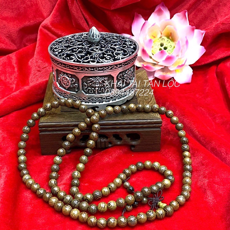 Lư xông trầm khắc 8 biểu tượng cát tường Mật Tông Tây Tạng