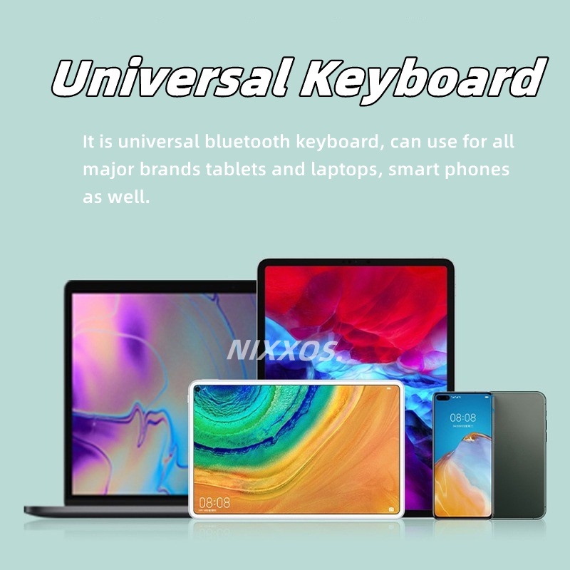 NIXXOS Bộ Bàn Phím Nút Tròn + Chuột Bluetooth Không Dây Cho Ios Android PC (Có Bán Lẻ)
