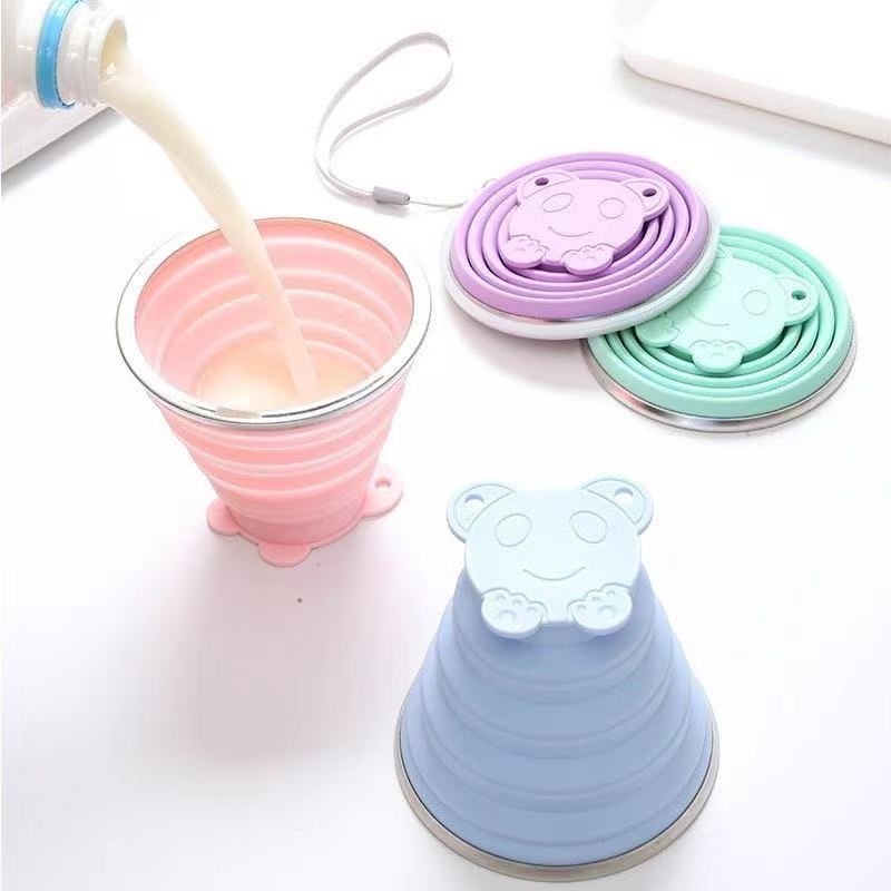 Cốc Súc Miệng Bằng Silicone Chống Sốc Có Thể Gấp Gọn Tiện Lợi