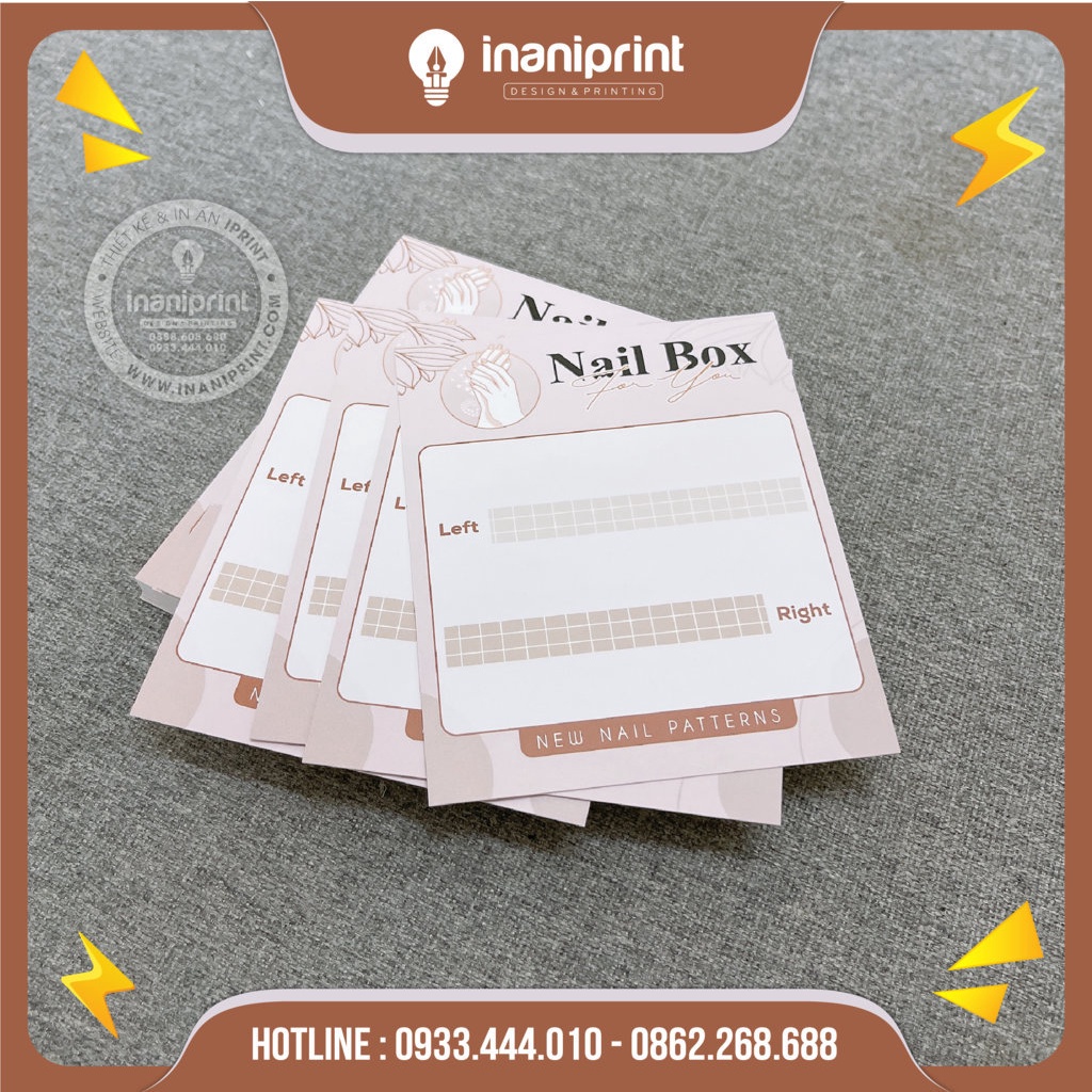 Mẫu giấy Nailbox gắn móng tay giả, Mẫu nailbox đẹp - Màu Nâu Hồng