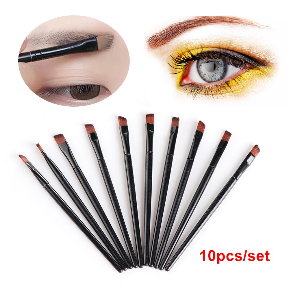 💎OKDEALS💎 10PCS Professional Eyebrow Brush Fashion Makeup Brushes Brow outline Cosmetic Blending Eyebrow Amazing Angled Synthetic Bristles Beauty Tools Eyeshadow