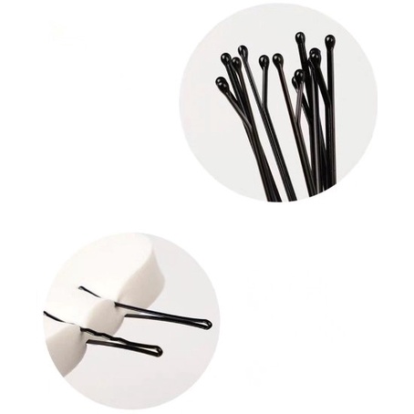 Kẹp tóc đẹp kẹp tăm xỉa màu đen bịch 50 cái thời trang dễ thương MEOW STORE KT01