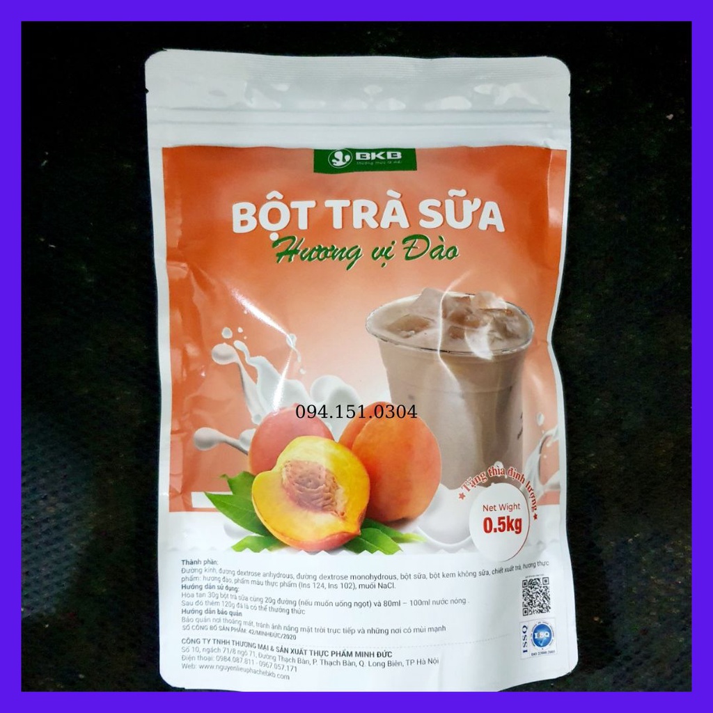 Bột trà sữa pha sẵn  bkb vị đào/ trà sữa đào gói 500g