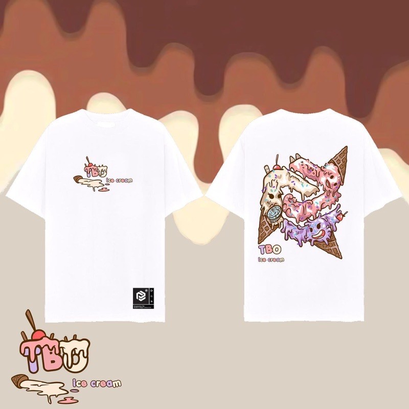 Áo thun tay lỡ Unisex Cream TBO