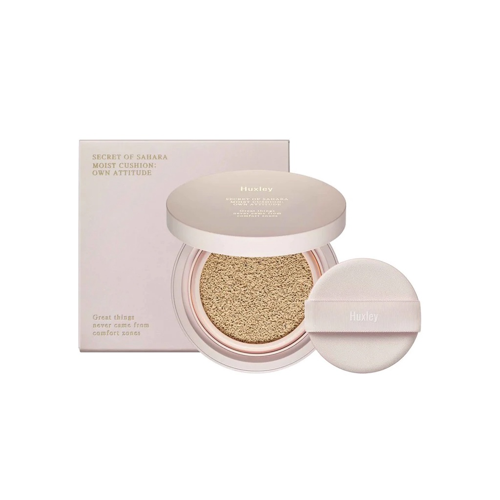 Phấn nước mịn lì mờ khuyết điểm Huxley Moist Cushion Own Attitude 12g SPF24/PA++/Giữ bền màu suốt 6-8 tiếng