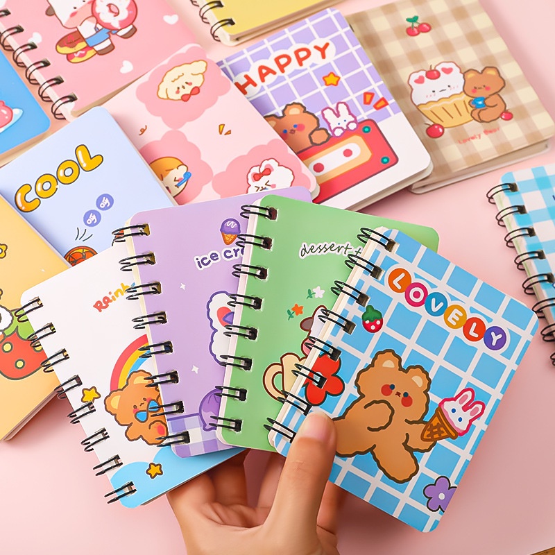 Sổ tay mini A7 sổ lò xo cute dễ thương tiện lợi bỏ túi nhỏ gọn ghi chép từ vựng