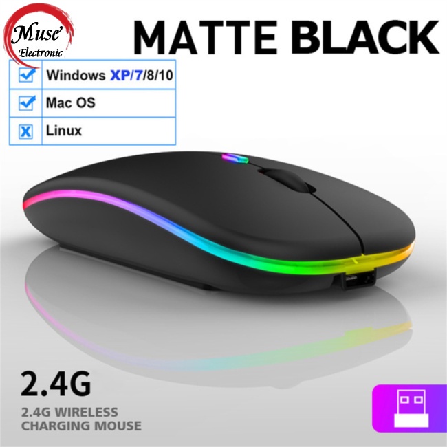Chuột Bluetooth Không Dây 2.4g Có Đèn Nền Dùng Cho Laptop Ipad