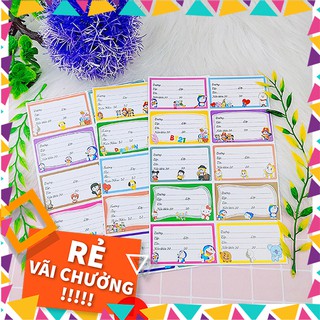 Combo 50 nhãn vở nhãn tập sách giá rẻ loại đẹp